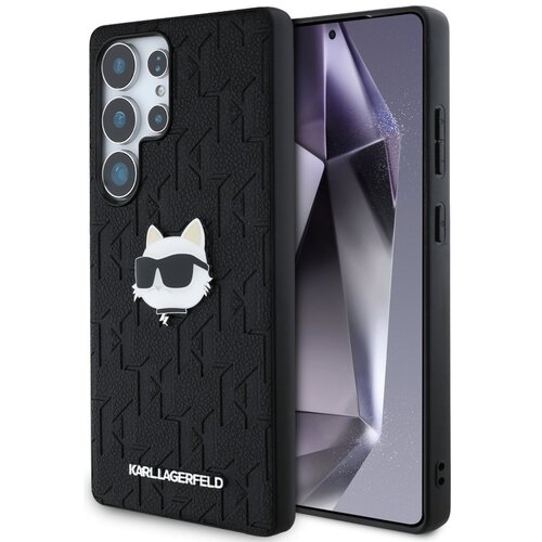 Etui KARL LAGERFELD Leather Monogram Pin Logo Choupette Head do Samsung Galaxy S25 Ultra Czarny
