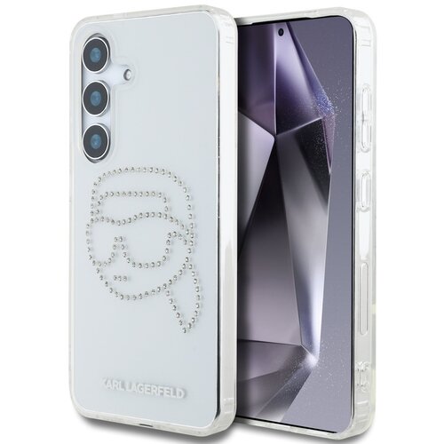 Etui KARL LAGERFELD Rhinestones Karl Head Logo do Samsung Galaxy S25 Przezroczysty