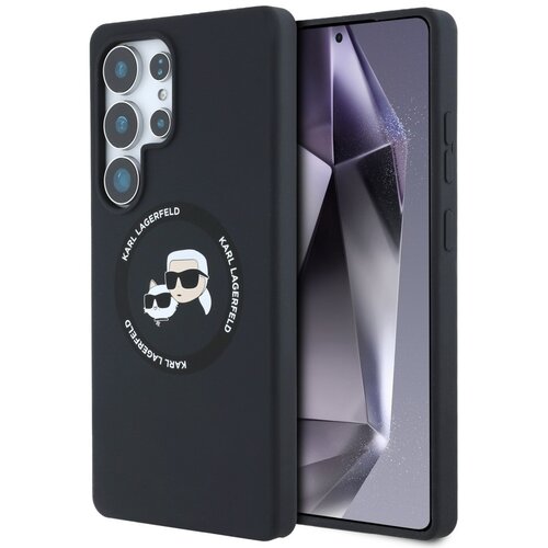 Etui KARL LAGERFELD Silicone Double Heads And Circle MagSafe do Samsung Galaxy S25 Ultra Czarny