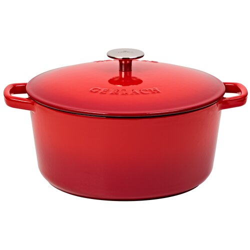 Garnek żeliwny GERLACH Natur Iron 26 cm Czerwony