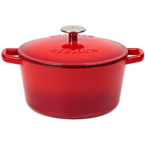 Garnek żeliwny GERLACH Natur Iron 21 cm Czerwony