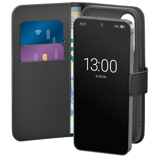 Etui PURO Wallet Stand do Samsung Galaxy S25 Czarny
