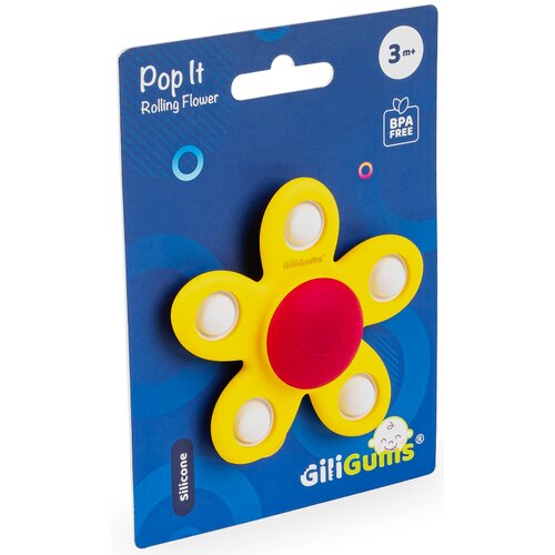 Gryzaki GILIGUMS Zakręcony Kwiatek Pop It GG30044 Żółty
