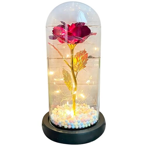 Lampka LED EXTRALINK Wieczna Róża w szkle Czerwona 24190