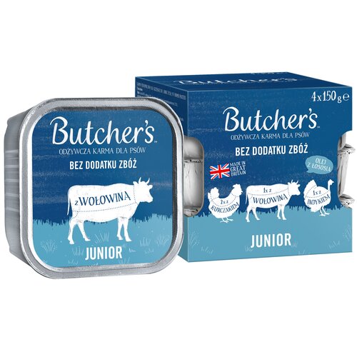 Karma dla psa BUTCHER'S Original Junior mix smaków (4 x 150 g)