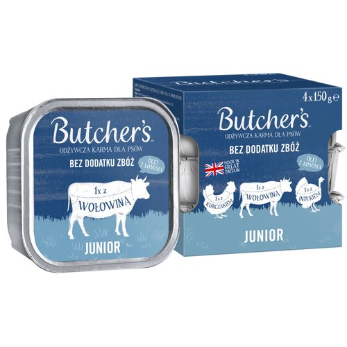 Karma dla psa BUTCHER'S Original Junior mix smaków (4 x 150 g)