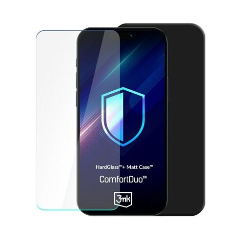 Etui 3MK ComfortDuo Matt do Samsung Galaxy S25 Czarny + szkło hartowane