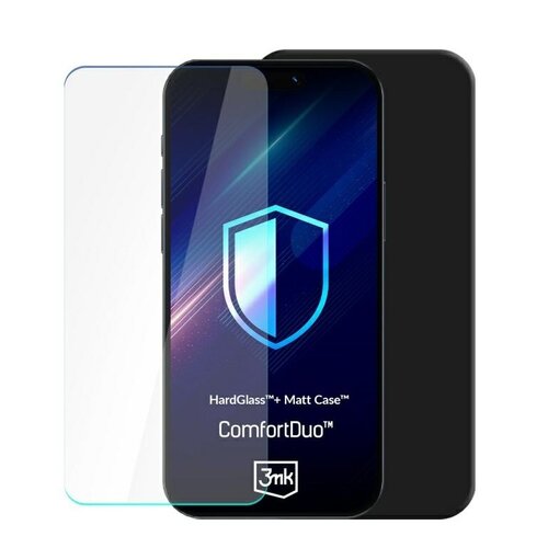 Etui 3MK ComfortDuo Matt Black do Samsung Galaxy S25+ Czarny + szkło hartowane