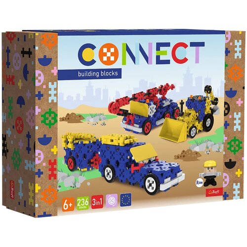 Klocki plastikowe TREFL Connect 3w1 Pojazdy budowlane / SUV z przyczepą 61979