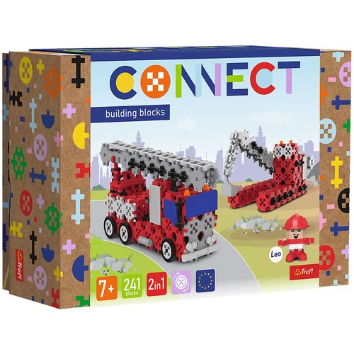 Klocki plastikowe TREFL Connect 2w1 Straż Pożarna / Koparka gąsienicowa 61972