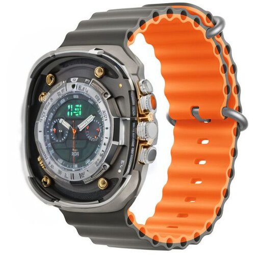 Pasek DEVIA Deluxe Sport6 do Apple Watch (42/44/45/49mm) Szaro-pomarańczowy