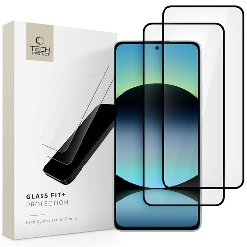 Szkło hartowane TECH-PROTECT Glass Fit+ do Xiaomi Redmi Note 14 4G/5G/Poco M7 Pro 5G Czarny (2 szt.)