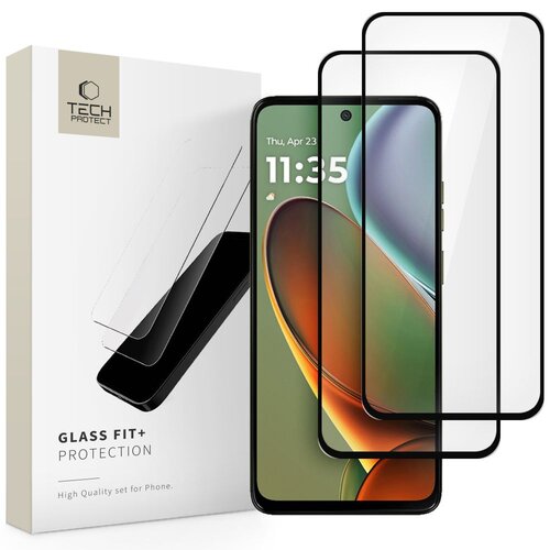 Szkło hartowane TECH-PROTECT Glass Fit+ do Motorola Moto G15/G15 Power/G05/E15 Czarny (2 szt.)