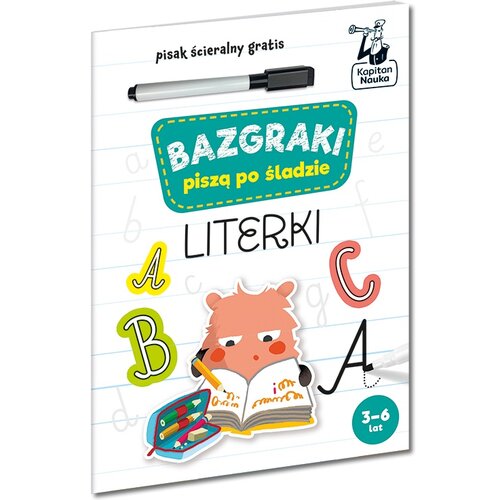 Książka z zadaniami Bazgraki piszą po śladzie Literki (miękka okładka)
