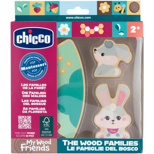 Zabawka CHICCO My Wood Friends Drewniana rodzinka 2 Króliczki Zestaw Mama 00012208200000