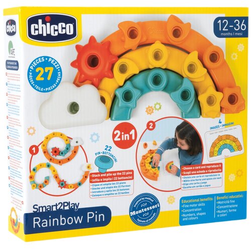 Zabawka edukacyjna CHICCO Smart2Play Kolorowe Pinezki Tęcza 00012198000000