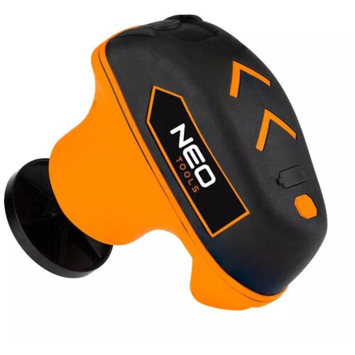 Pomarańczowo-czarna polerka z widocznym logo "NEO TOOLS" na czarnej powierzchni oraz pomarańczowymi elementami dekoracyjnymi. Produkt ma ergonomiczny kształt z czarną tarczą polerską.