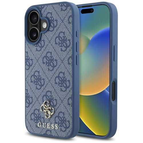 Etui GUESS HC PU 4G Small 4G and Classic MagSafe do Apple iPhone 16 Niebieski