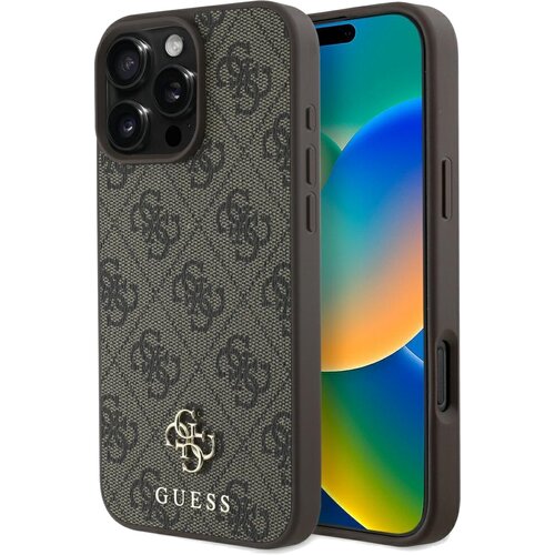 Etui GUESS 4G Small Classic MagSafe do Apple iPhone 16 Pro Brązowy