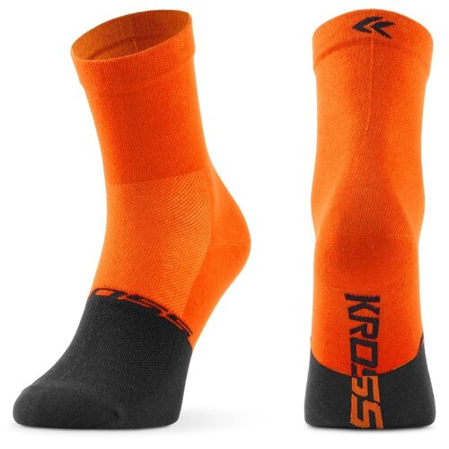 Skarpetki rowerowe KROSS Active Man Mid (rozmiar S) Pomarańczowo-czarny