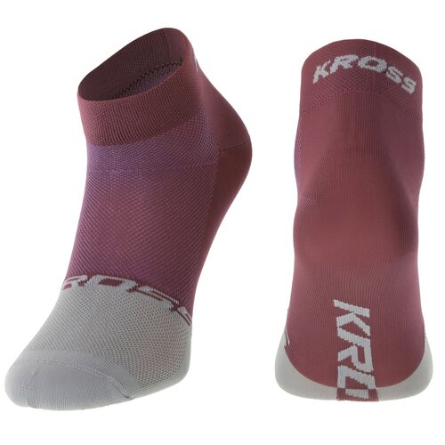 Skarpetki rowerowe KROSS Active Lady Low (rozmiar M) Różowo-szary