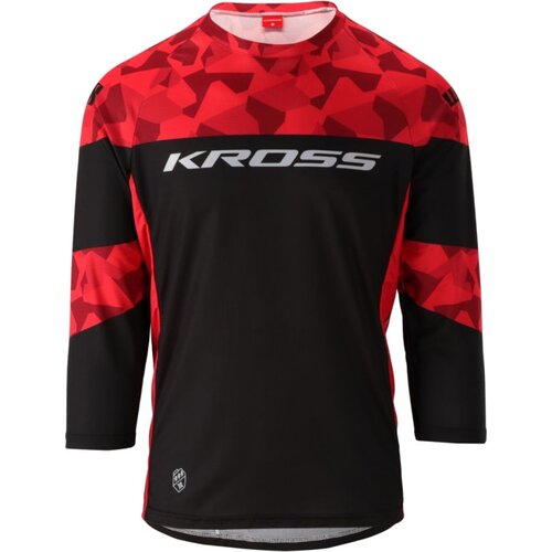 Koszulka rowerowa KROSS Hyde KRT Replica (rozmiar M) Czerwono-czarny