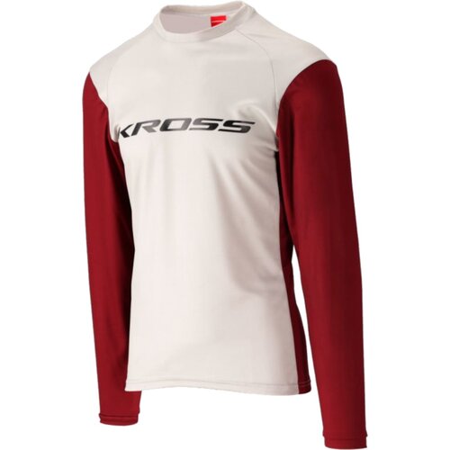 Koszulka rowerowa KROSS Hyde Long Sleeve (rozmiar XL) Czerwono-biały