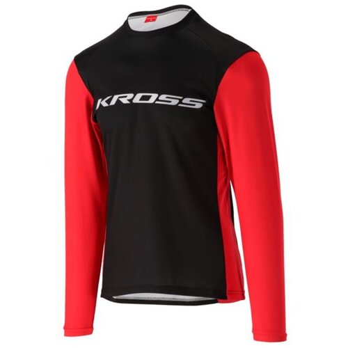 Koszulka rowerowa KROSS Hyde Long Sleeve (rozmiar L) Czarno-czerwony