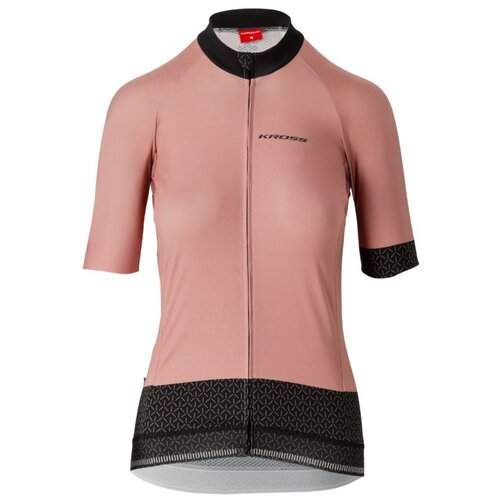 Koszulka rowerowa KROSS Flow Lady 2.0 (rozmiar L) Różowo-czarny