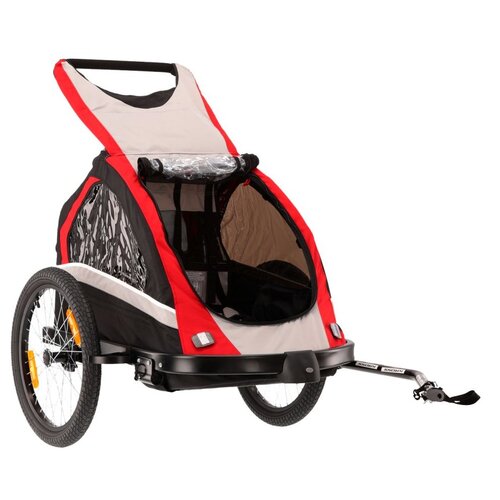 Przyczepka rowerowa KROSS Freedom 30kg Pasy Czarno-czerwony
