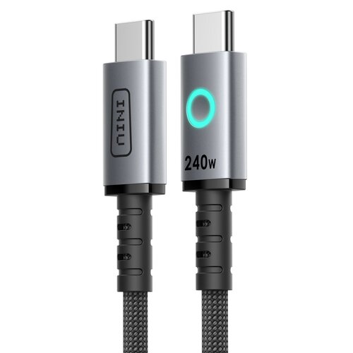 Kabel USB-C - USB-C INIU Leopard Magnetic 240W 1.2 m Czarny
