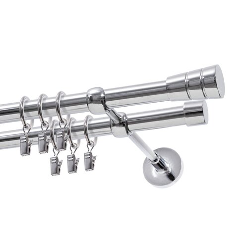 Karnisz DECASTYL Stożek podwójny z kółkami FI 19 mm 160 cm Chrom