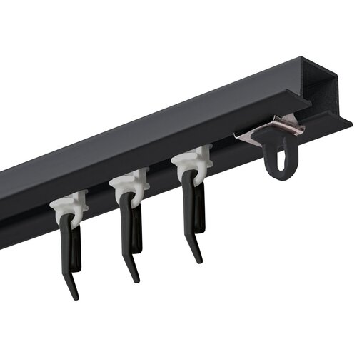 Karnisz DECASTYL MS Zero pojedynczy agrafka 150 cm Czarny