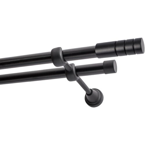 Karnisz DECASTYL Techno podwójny 320 cm Czarny