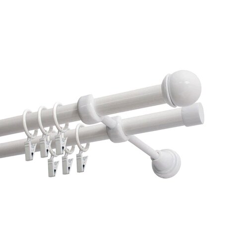 Karnisz DECASTYL Max podwójny z kółkami FI 19 mm 480 cm Biały