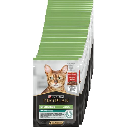 Karma dla kota PURINA Pro Plan Sterilised Wołowina Box (26 x 85 g)