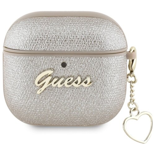 Etui na słuchawki GUESS Metallic Script Charm do Apple Airpods 4 Złoty