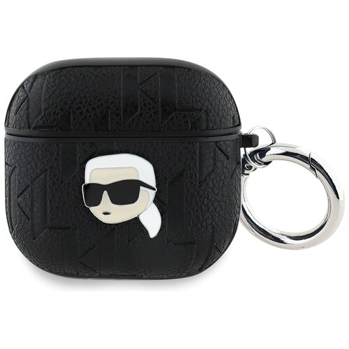 Etui na słuchawki KARL LAGERFELD Monogram Karl Head do Apple AirPods 4 Czarny