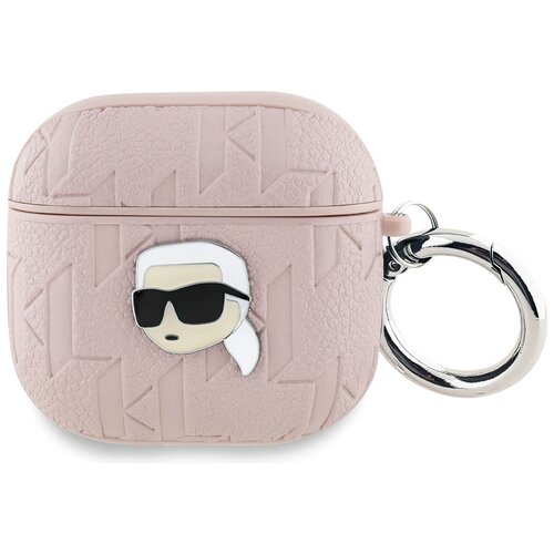Etui na słuchawki KARL LAGERFELD Monogram Karl Head do Apple AirPods 4 Różowy