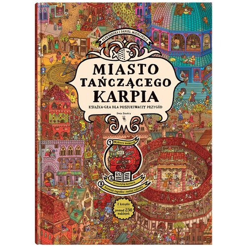 Książka z naklejkami Miasto Tańczącego Karpia Aleksandra Mizielińska Daniel Mizieliński (twarda okładka)