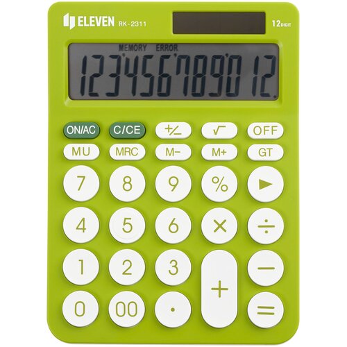 Kalkulator ELEVEN RK-2311GR Zasilanie bateryjno-słoneczne, 4 pamięci