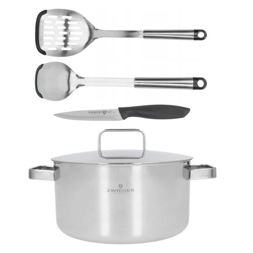 Łyżka ZWIEGER Visionary + Garnek ZWIEGER Thermopot 24 cm + Nóż ZWIEGER Gabro 13 cm + Łyżka ZWIEGER Visionary