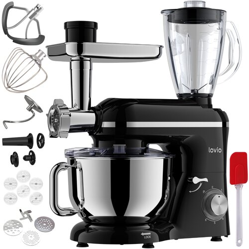 Robot kuchenny planetarny LOVIO HOME ChefAssistant Plus LVSTM02PBK 1900W z maszynką do mięsa i blenderem kielichowym
