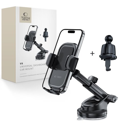 Uchwyt na telefon TECH-PROTECT V8 Universal Dashboard & Vent Czarny