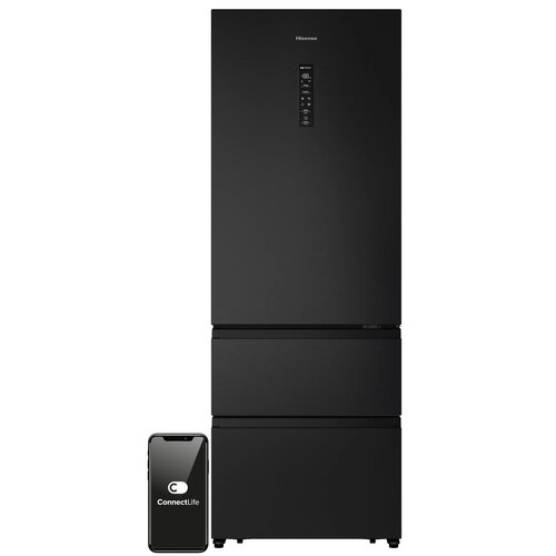 Lodówka HISENSE RT641N4AFE1 3D SkyLine No Frost 200cm Czarna Wi-Fi ConnectLife Metal Tech Cooling