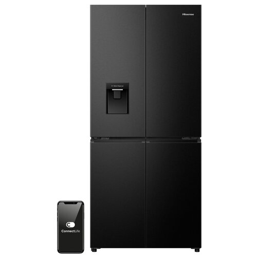 Lodówka HISENSE RQ5P470SMFE Side by Side No Frost 178.5cm Czarna Podajnik wody