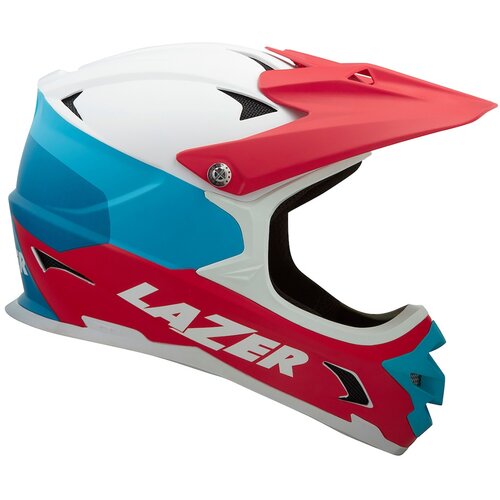Kask rowerowy LAZER Phoenix+ Biało-niebiesko-czerwony MTB (rozmiar M)