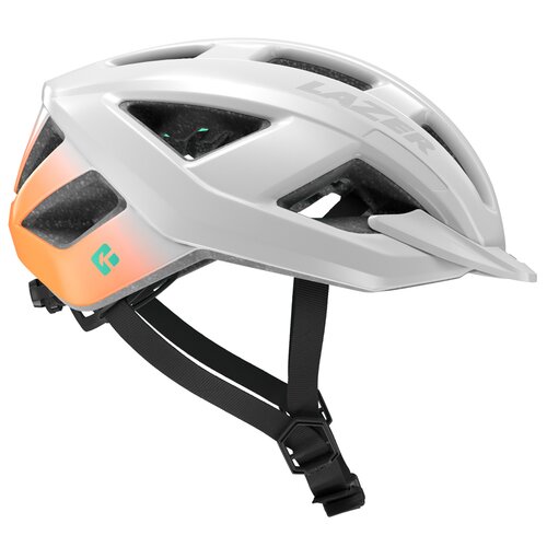 Kask rowerowy LAZER Cerro KinetiCore Biało-pomarańczowy MTB (rozmiar M)