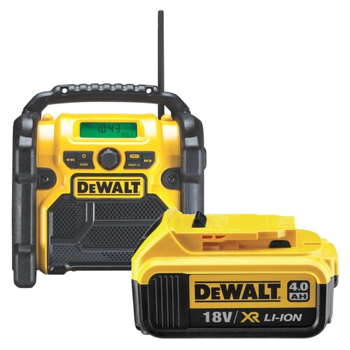 Radio budowlane DEWALT DCR019 + Akumulator DEWALT DCB182 4Ah 18V