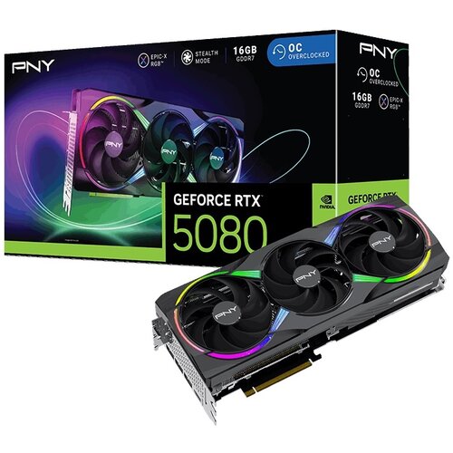 Karta graficzna PNY GeForce RTX 5080 ARGB Triple Fan 16GB OC DLSS 4